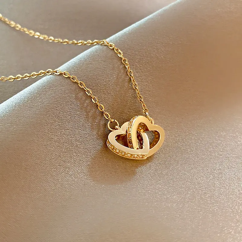 Trendy 18k Gold Rope accessori moda femminile placcato oro cuore collana di gioielli cremazione ciondolo in acciaio inossidabile