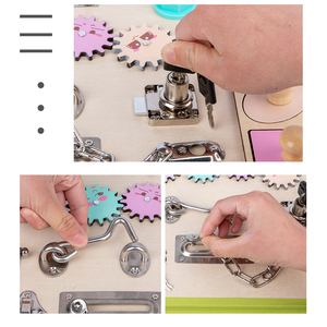 Eğitici oyuncak otizm eğitici oyuncak duyusal Montessori oyuncak çocuk temel becerileri okulöncesi için ince Motor aktivite ahşap meşgul kurulu - Product Image 2