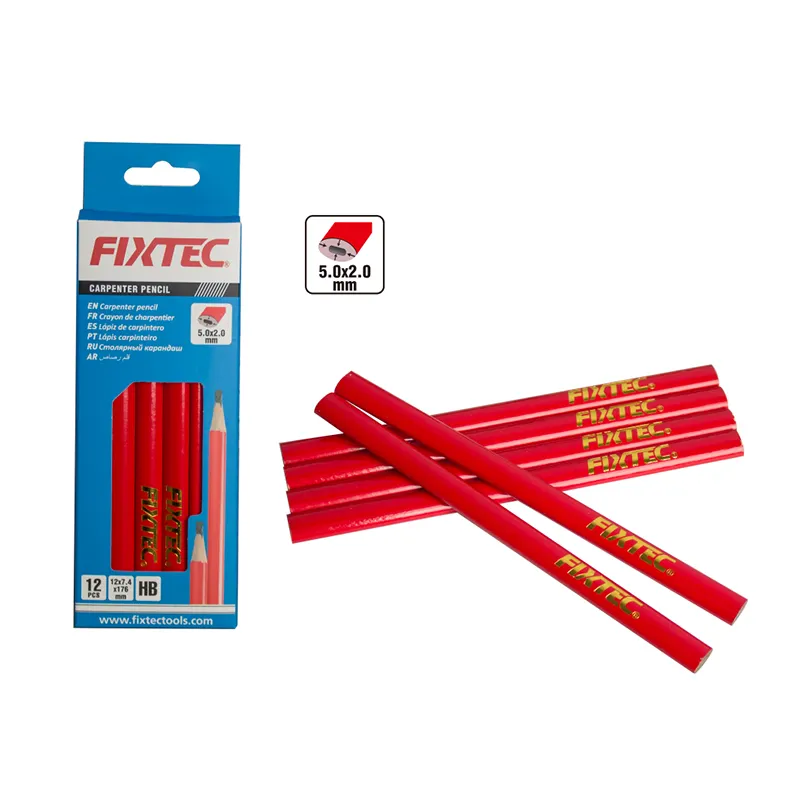 FIXTEC Construcción de edificios Carpintería Oval Carpintero Lápiz Rojo Madera Mecánica Carpinteros Lápices