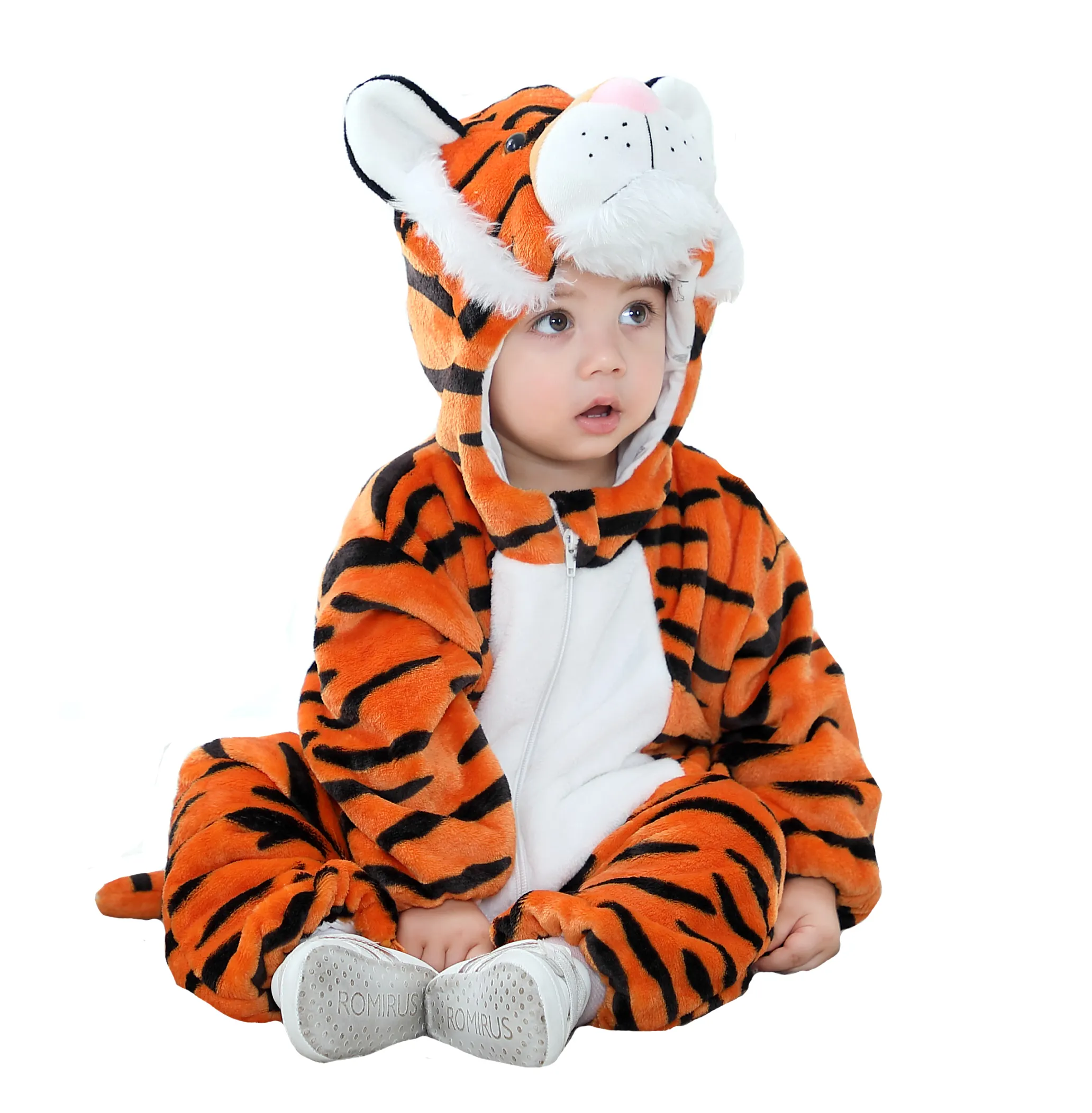 Tute per bambini all'ingrosso neonate ragazzi vestiti Cosplay pagliaccetti per animali appena nati Costume da tigre per bambini