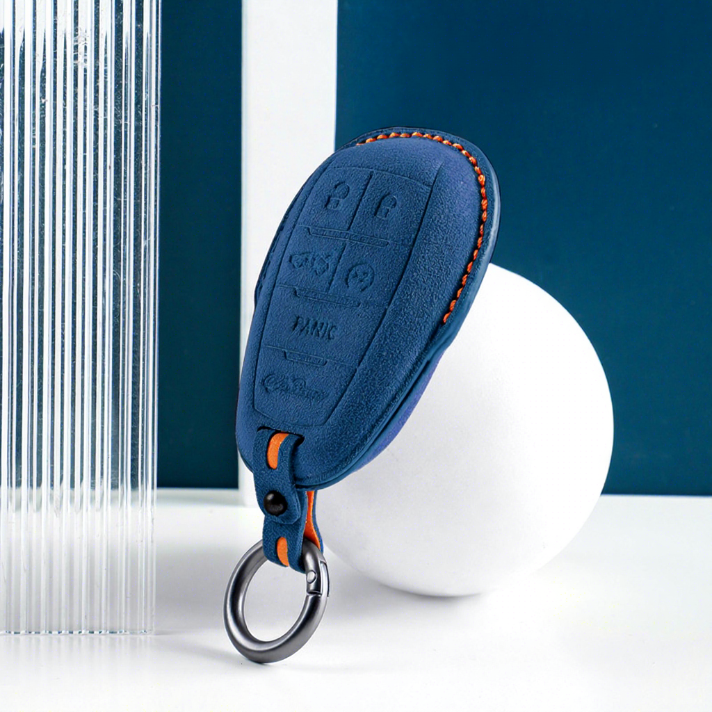 #6406 Blu navy con cuciture arancioni