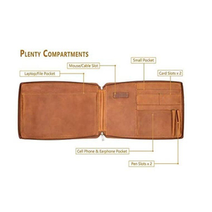 Factory Custom <strong>A4</strong> Leather <strong>Conference</strong> Presentation <strong>Folder</strong> Gift Portfolio Document Binder File <strong>Folder</strong> Laptop Bag - Product Image 5