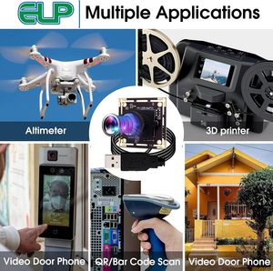 Modulo fotocamera USB ELP 16MP con obiettivo da 75 gradi senza distorsione CMOS IMX298 USB2.0 Video Raspberry Pi Web PC Camera per stampante 3D - Product Image 6