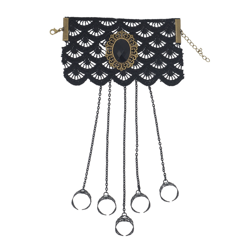 Bague en diamant noir, bague à crochet