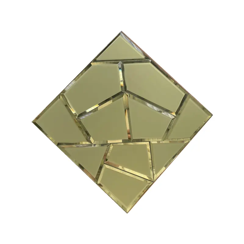 Mosaïque en verre miroir argenté de forme irrégulière 300x300x5mm pour décoration murale