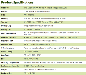 Celeron N2840 J1900J4125デュアルイーサネット2デュアルLANコンピューターボックス組み込みWin1011ナノファンレス産業用ミニPC - Product Image 6