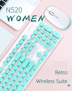 High <strong>Sensitivity</strong> 2.4GHz Wireless N520 <strong>Keyboards</strong> 10m Transmission Distance Chocolate Vintage Key Hat Fashion <strong>Keyboard</strong> Factory
