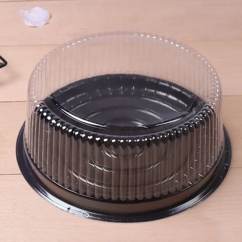 Free Sample Disposable Round Plastic Blister Packaging Cake Box With Dome Lid