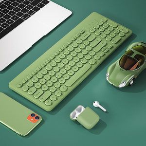 Retro Bluetooth Laptop <strong>Keyboard</strong> Wireless for Girls Officework Wireless Typewriter <strong>Keyboard</strong> Combo <strong>Computer</strong> Round Key <strong>Keyboard</strong> - Product Image 6