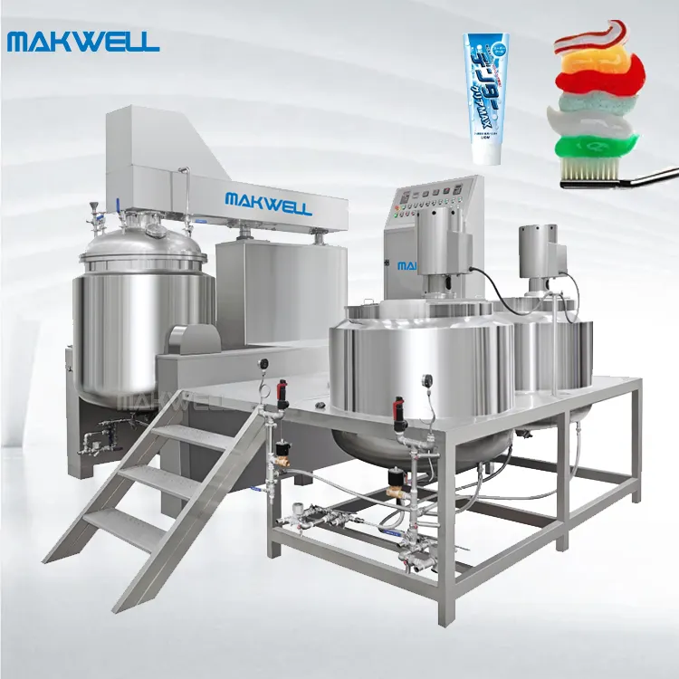 Makwell - Emulsionador a vácuo para máquinas de fazer pasta de dentes, equipamento de linha de produção de alta cisalhamento, homogeneizador de alta emulsão