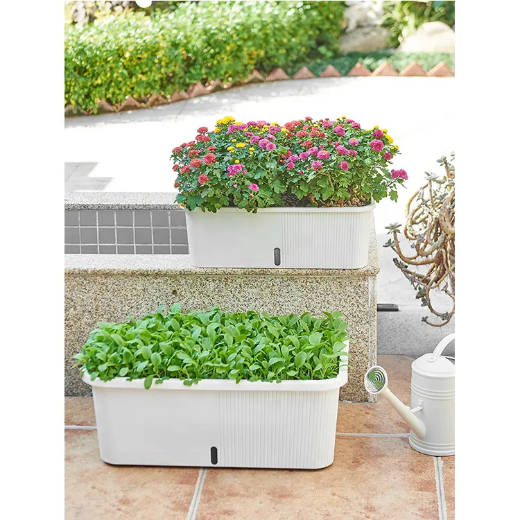 Pots de légumes et de fruits à fleurs en plastique épaissi Boîte de plantation pour balcon intérieur et jardin