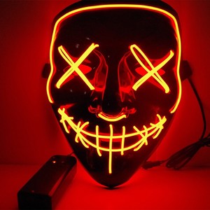 Cadılar bayramı LED tasfiye maskesi Light up korkunç maske serin kostüm EL tel cadılar bayramı Cosplay Festival partileri fit yetişkinler çocuklar