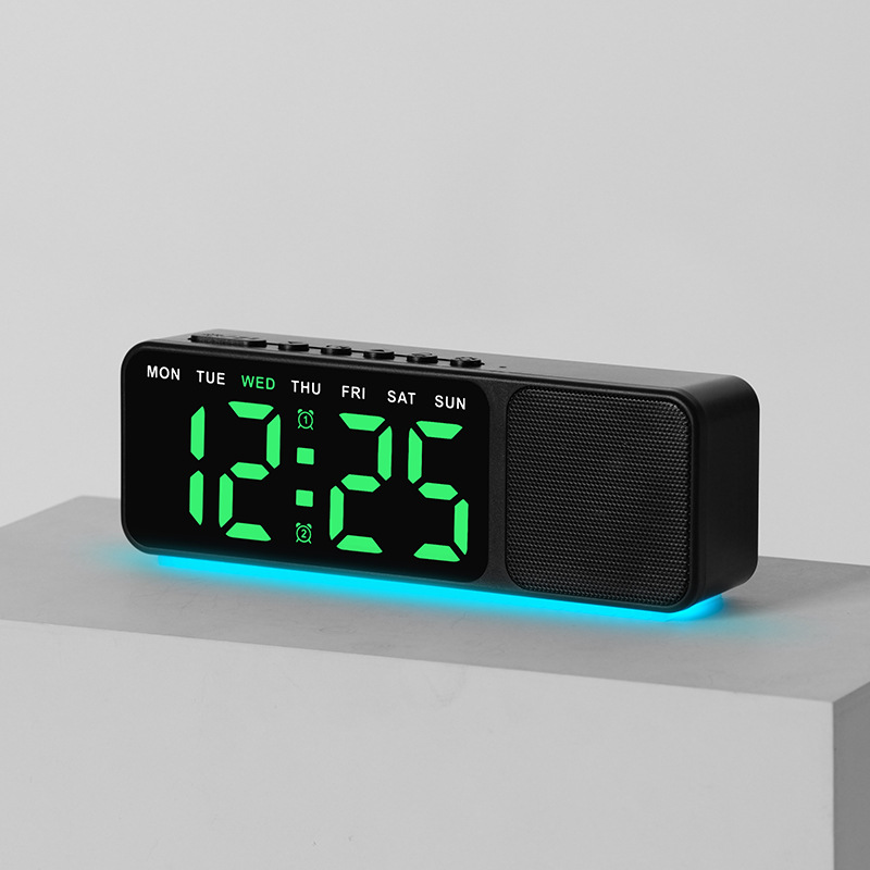 Black casing, green lighting