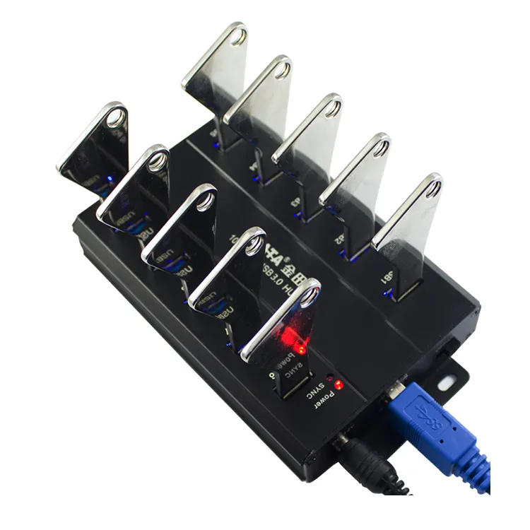 Kunden spezifisch angetriebenes Schalter ladegerät industrielle Ladestation synchron isieren 3.0 USB Hub 10 Port