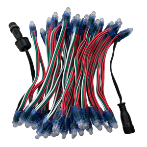 WS2811 DC5V, 50 узлов, Адресуемая светодиодная Пиксельная строка; IP68;13 см, расстояние между проводами RGB, полный цвет; 24AWG проволока; 13,5 мм/xConnect косички - Product Image 1