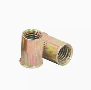 Small Flat Head <strong>AVK</strong> Carbon Steel <strong>Rivet</strong> <strong>Nut</strong> with Knurled Body Zinc Plated M3M4M5M6M8M10M12 Sizes Mining Healthcare Applications