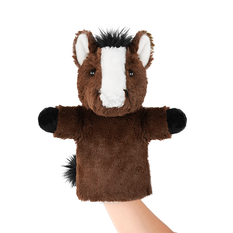 Marioneta de mano de caballo marrón