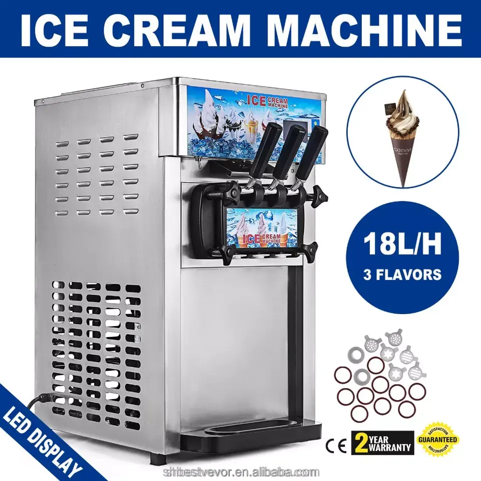 Preço automático da máquina automática do fabricante do gelado do sabor prático limitado 3 18L/H