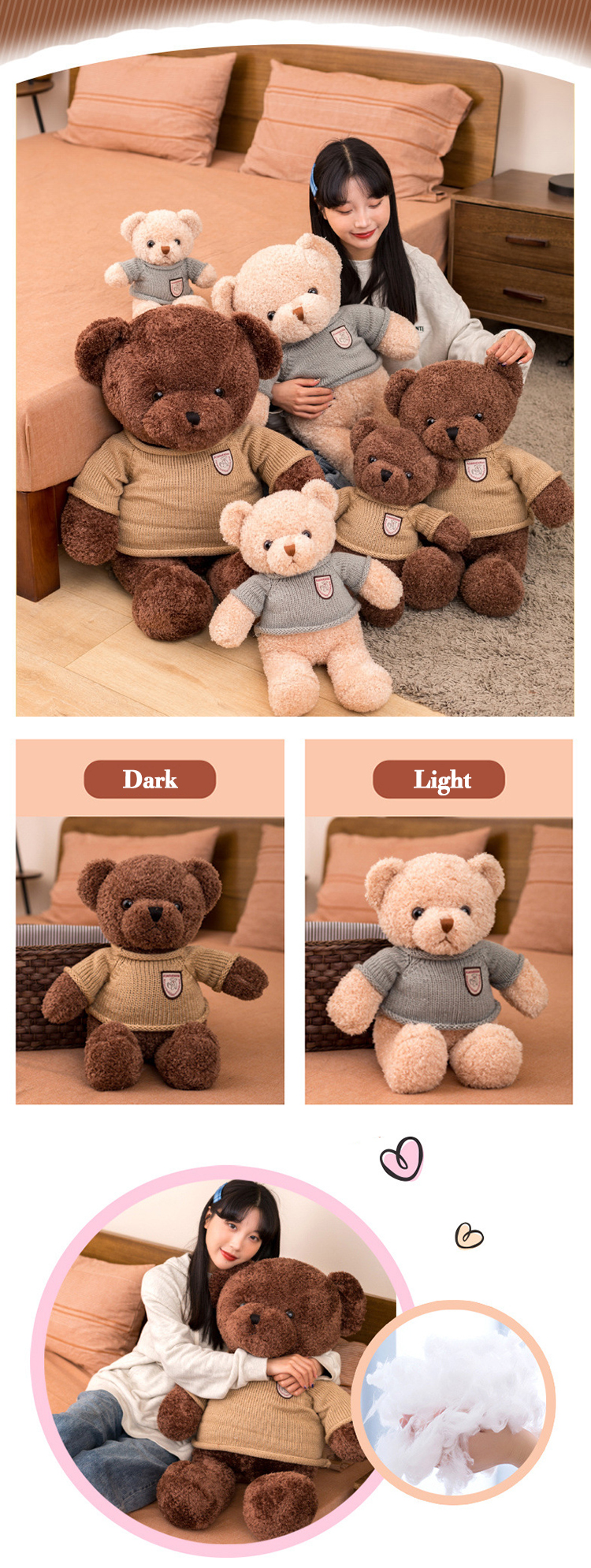 custom plush teddy bear cute stuffed animal