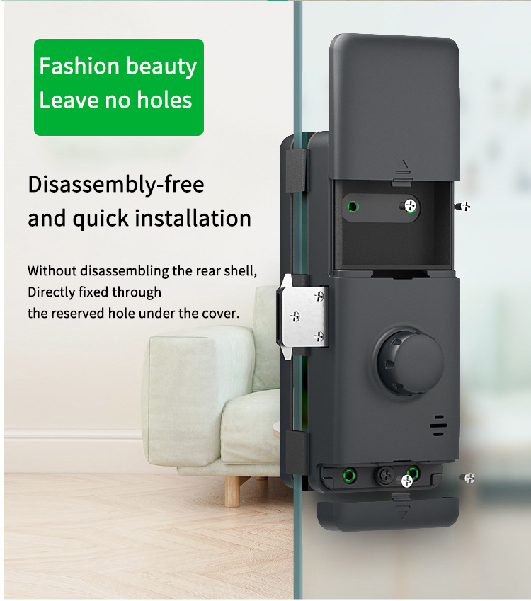 intelligent house smart lock glass applet fingerprint Customizable digital lock ttlock or tuya safety smart lock guangdong smart