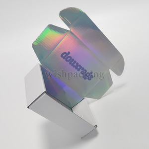 Kozmetik makyaj holografik tek katmanlı flüt mailler oluklu paketi karton kağıt nakliye kutusu parfüm - Product Image 3