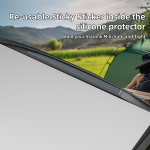 Starlink Mini <strong>Flexible</strong> Silicone Protective <strong>Shell</strong> with Metal Spring Hooks Anti-Drop Black Cover for Mobile Use and Camping - Product Image 6
