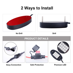 R-GB App Control, Multicolor, Music Mode, Dimmable, 4 Pods Underglow <strong>RGB</strong> <strong>Led</strong> Rock Lights, <strong>RGB</strong> Working Lamp - Product Image 4
