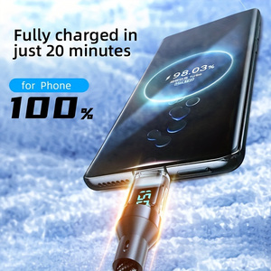 1m/1.5m/2m örgülü 120W dijital ekran USB tip-c C hızlı şarj kablosu iPhone 16 15 Pro Max Samsung akıllı saat - Product Image 4