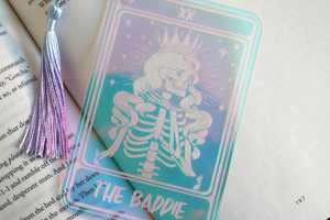 Iridescent the Baddie Tarot Card Plastic Acrylic Bookmark Bad Girl Best Friend <strong>Wife</strong> Mom Gift Witch Booktok Bookish <strong>Book</strong> Marker