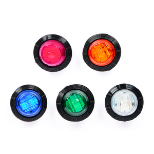 <span class=keywords><strong>3</strong></span>/4 inç Amber/beyaz/yeşil/kırmızı/mavi <span class=keywords><strong>3</strong></span> <span class=keywords><strong>LED</strong></span> Mini yuvarlak minyatür yan ikaz lambaları ile kauçuk evrensel kamyonlar için DC 12V 24V