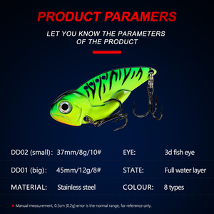 Mồi câu cá DD01 Kim Loại Lưỡi dao rung 8G 12g specitication câu cá giải quyết Bánh nhân tạo Crankbait kim loại VIB Lure - Product Image 4