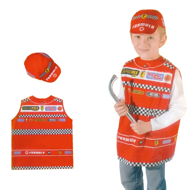 Uniforme para niños, trajes rojos, disfraz para niños, disfraz de conductor de coche de carreras, disfraz de Carnaval, uniforme