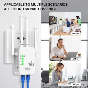300Mbps Wifi范围扩展器4天线双频2.4Ghz远程Wifi中继器无线信号放大器扩展器 - Product Image 5