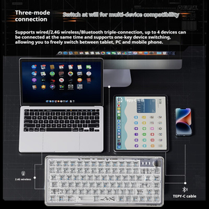 EWEADN V99 RGB LED Gaming Teclado mecánico 2,4G inalámbrico para Bluetooth Tri-Mode TFT pantalla interfaz USB nuevo producto - Product Image 6