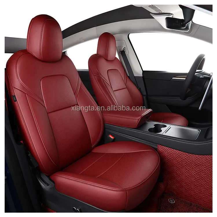 XIANGTA Sports Design Leather Car Seat Protector Custom Logo Original Cover for Tesla Model Y Model 3  2017-2023 