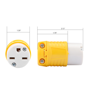 NEMA 6-15R替换电源插座15A 250V ABS母连接器工业级美国插头标准ETL