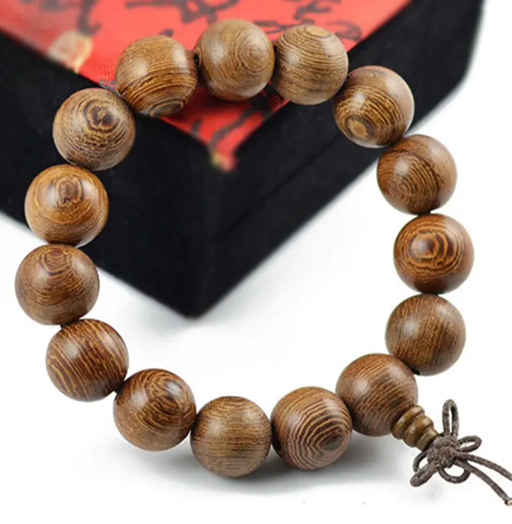 Bracelets wengé naturels, perles de prière bouddhiste, pour hommes et femmes, vente en gros, 12-16-20mm, accessoires