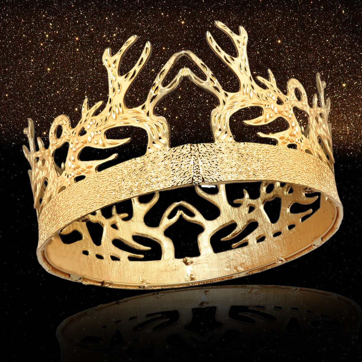 European and american deer antler crown-gold color