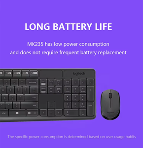 Cho Logitech Mk235 Chất Lượng Cao 2.4Ghz Đa Phương Tiện USB Bàn Phím Không Dây Chuột Combo Set 104-Key Tiêu Chuẩn Cho PC Máy Tính Xách Tay Cắt Kéo - Product Image 2