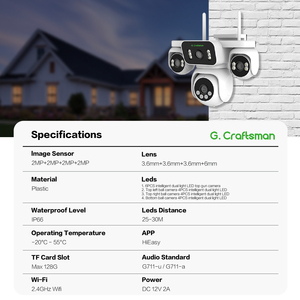 GW-P13FD-M2Rマルチセンサー4レンズスクリーン4K 8MPワイヤレスWIFIホームセキュリティPTZリンケージ360パノラマカメラ屋外ナイトビジョン - Product Image 2