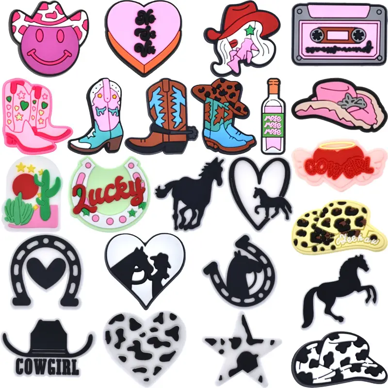 Nuovo Design per scarpe Charm per zoccoli cappello da Cowboy Charm per la decorazione di scarpe da Cowgirl stivali da zoccoli accessori all'ingrosso