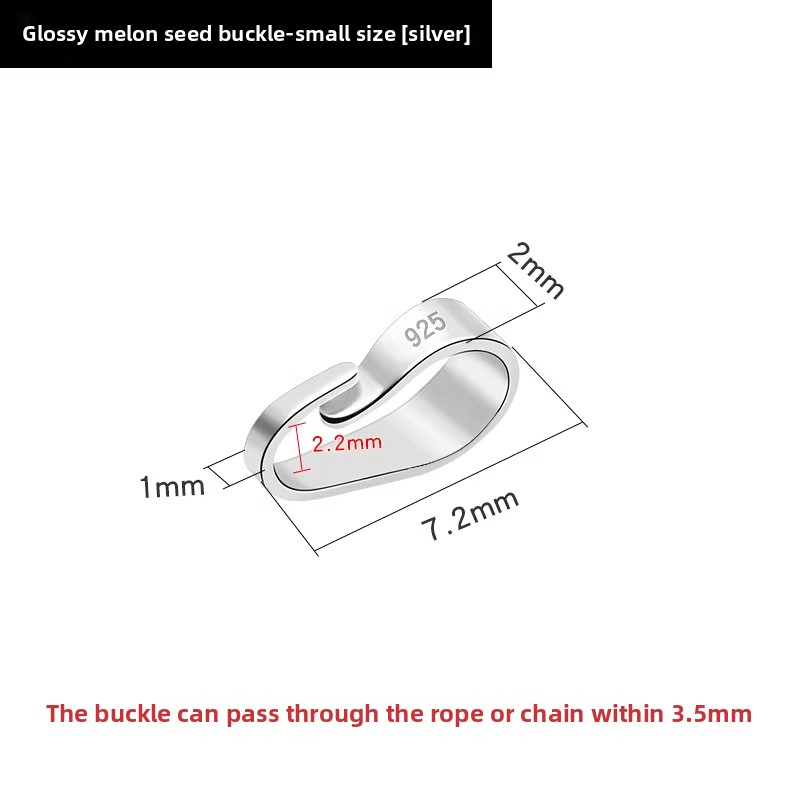 Glossy melon seed buckle -small size (silver)