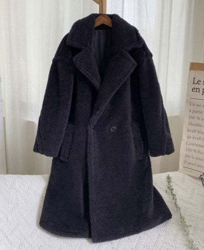 Navy blue teddy coat