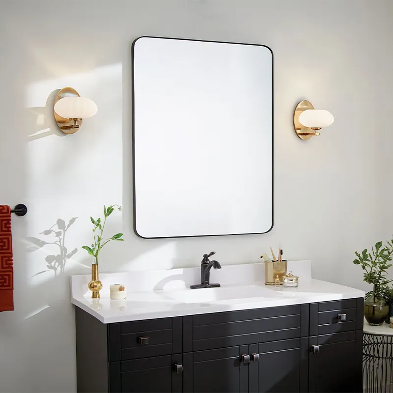 Offre Spéciale Espelho Espejo Espejos Grand maquillage Miroir cosmétique de luxe en verre doré personnalisé Miroir de salle de bain Miroirs de bain
