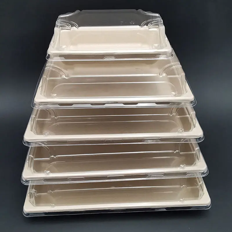 Kingwin Eco-Friendly 100% Biodegradable Platos de caña de azúcar Bagazo Comida Sushi Bandeja Caja