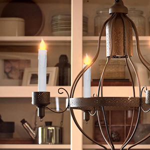 CVHOMEDECO. Flickering Taper Candles <strong>LED</strong> Drip Flameless Candles, Battery Operated with <strong>Timer</strong>, White, 6-3/<strong>4</strong> Inch, Set of 6 - Product Image 5
