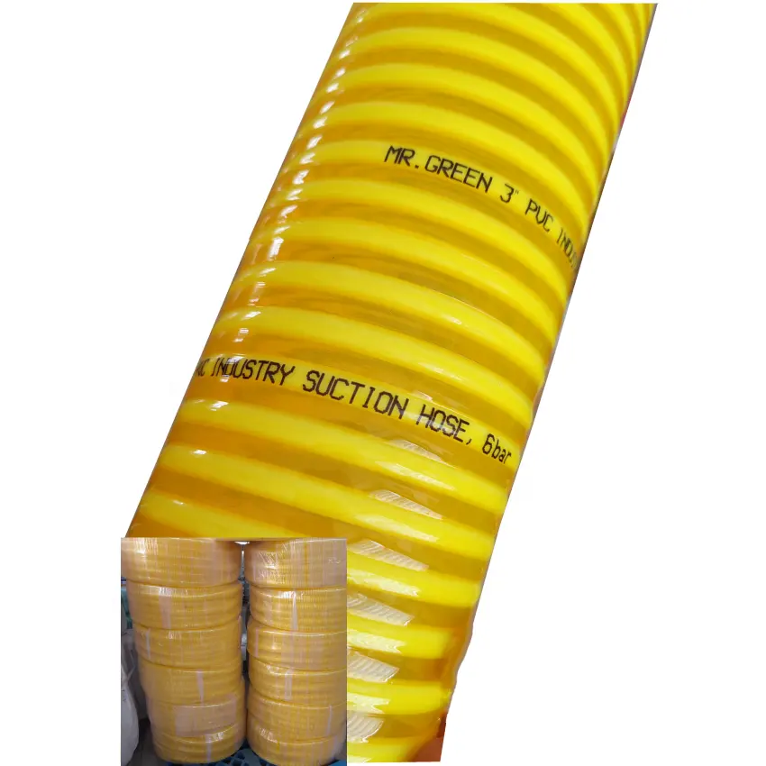Tubo espiral acanalado de plástico reforzado con fibra de PVC para transporte de vino tinto de calidad alimentaria PS10