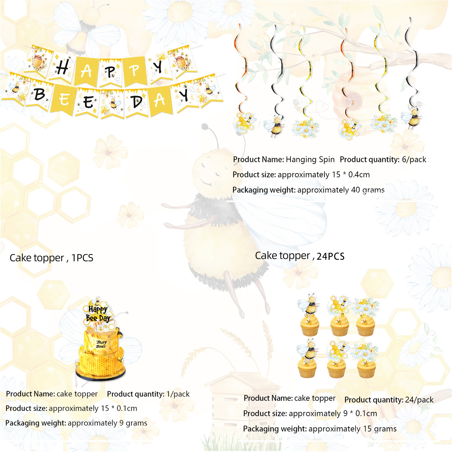 Bees-four-piece set yellow