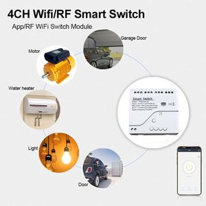 Tuya RF 433mhz WIFI Switch Module AC/DC 7-32V 1/2/4 Channel Wireless Relay Smart Life APP <strong>Remote</strong> Control Alexa Googole Home - Product Image 5