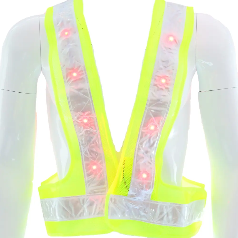 Gilet di sicurezza con Logo personalizzato gilet riflettenti a Led giacca da cintura leggera a Led per il ciclismo notturno